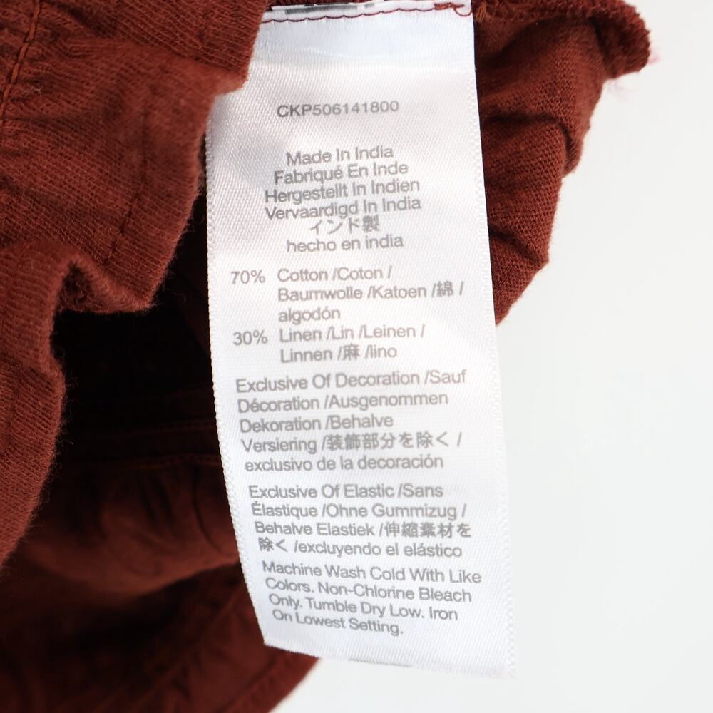 NWT Madewell Smocked Boatneck Tank Cotton-Linen Blend Henna Rust Size Large - Picture 9 of 9